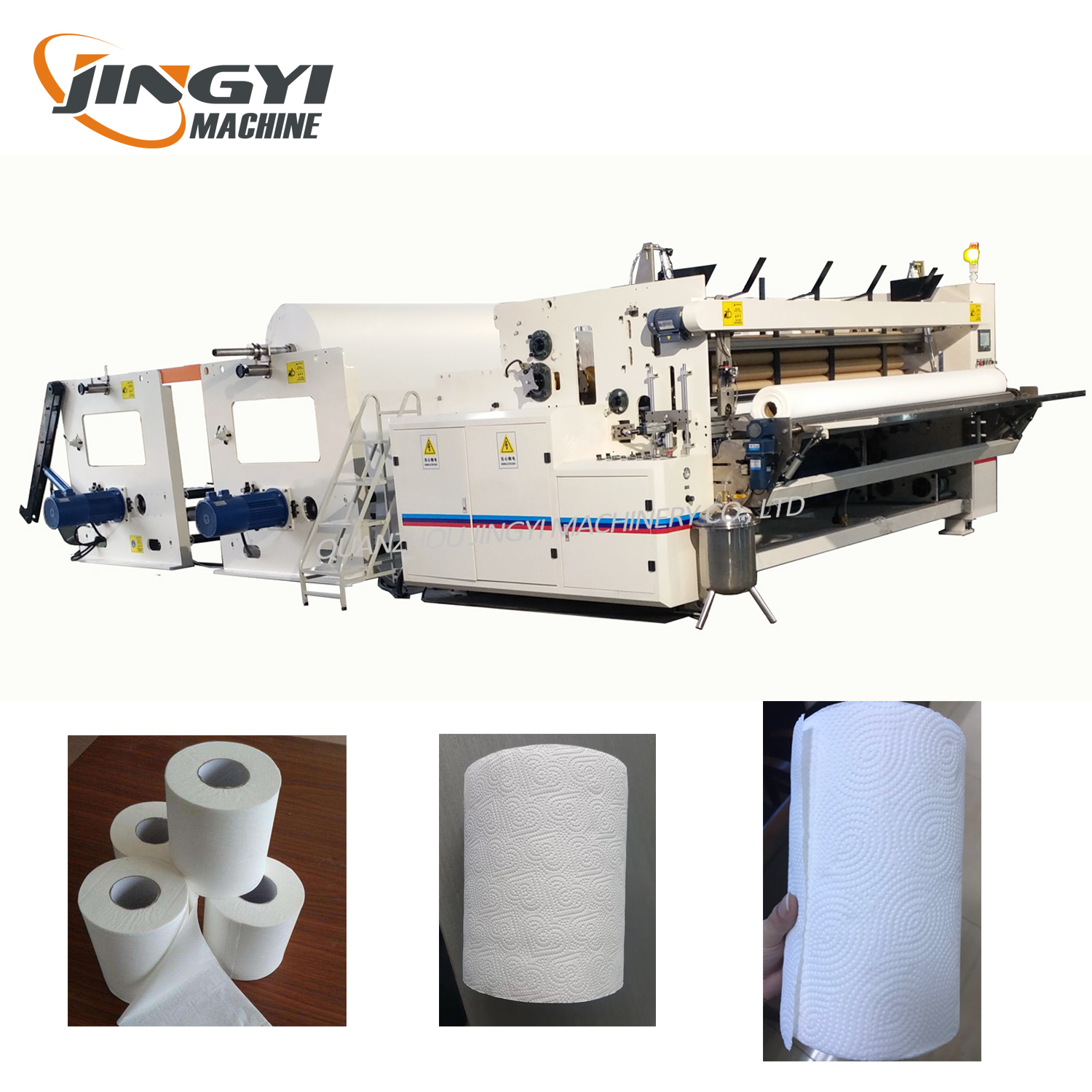 Máquina rebobinadora automática de rollos de papel higiénico de alta velocidad para pared