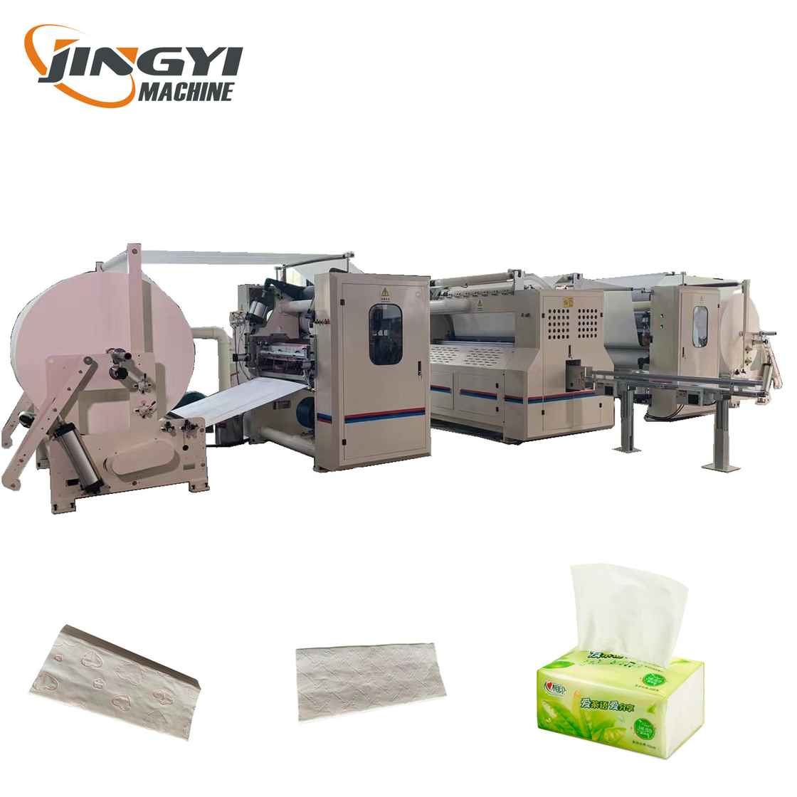 Máquina plegadora de pañuelos faciales completamente automática con separador automático y laminación de color